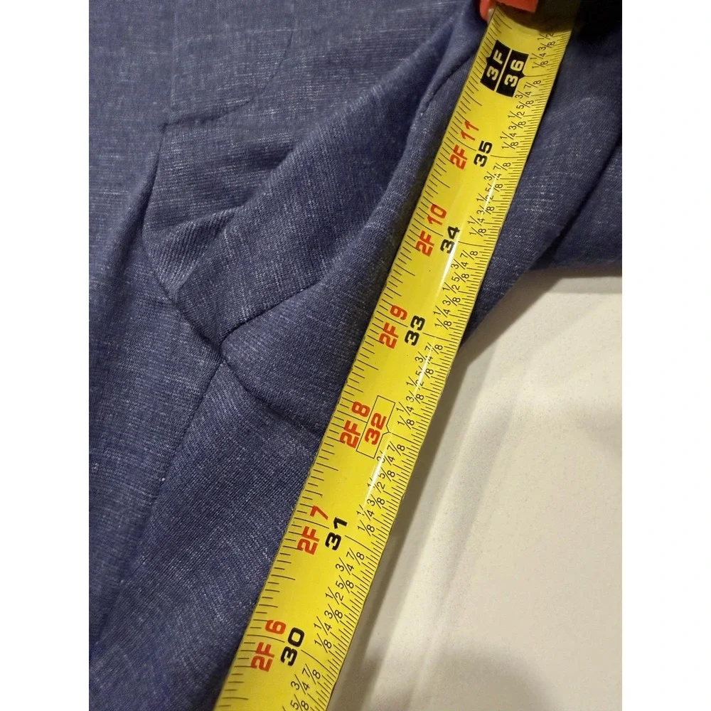 Victor Emmanuel Mens Blue Plaid Modern Fit Dress Pants 38x32 Flat Front Stretch